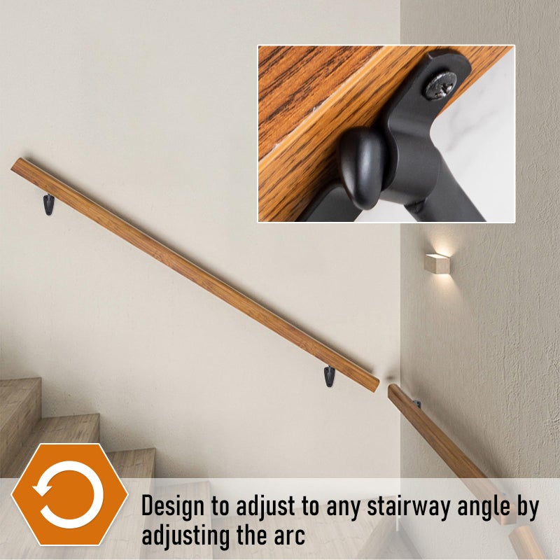HOME MASTER HARDWARE Handrail Stair Brackets, 6 Pack Heavy Duty Hand Rail Bracket for Stairways Handrail, Staircase Bracket, Matte Black - Image 5